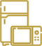 Integrated microwave and fridge-freezer